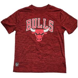Chicago Bulls T-Shirt Men Med Red Short Sleeve 100% Polyester Pullover